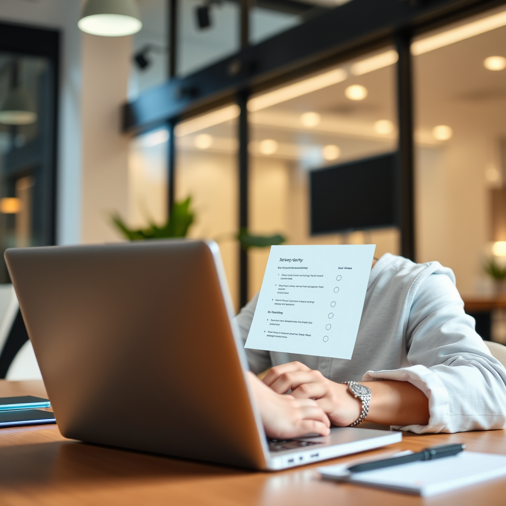 Blog post thumbnail: A person filling out an online survey