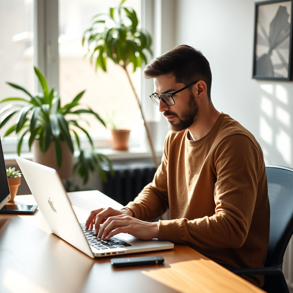 Freelancer working on a laptop