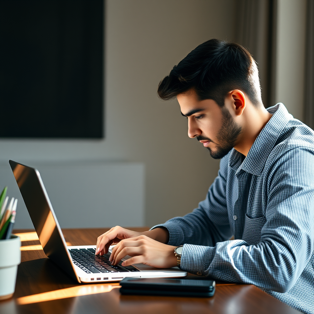 Person working on a laptop