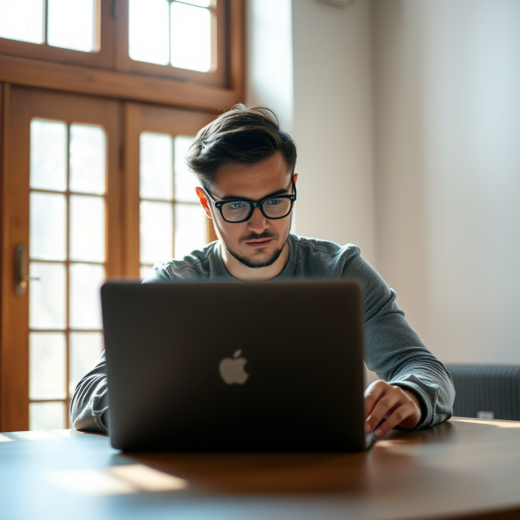 Person working on a laptop